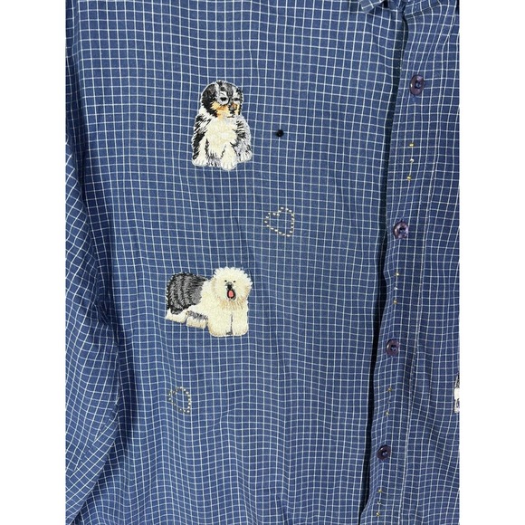 Bobbie Brooks DOG Patch BLING Woof DOGS Button Up Shirt Vintage Womens‎ 22W/24W - Picture 9 of 16